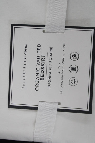 Pottery Barn Unisex Adults Bedskirt Set White Size XL Twin