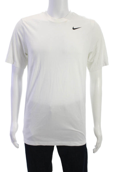 Nike Mens White Sports T-Shirt Short Sleeve Crew Neck 100% Polyester Size M
