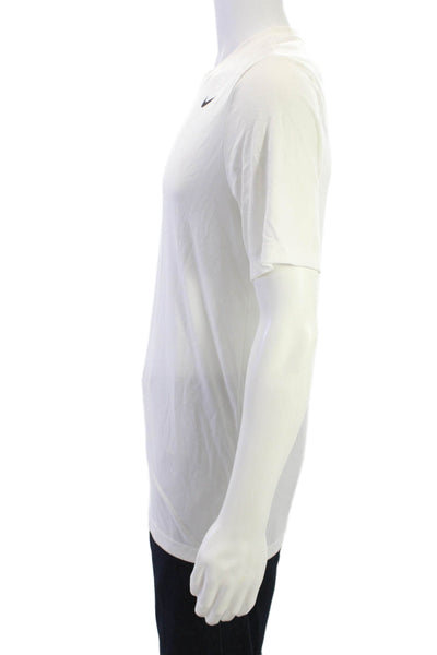 Nike Mens White Sports T-Shirt Short Sleeve Crew Neck 100% Polyester Size M