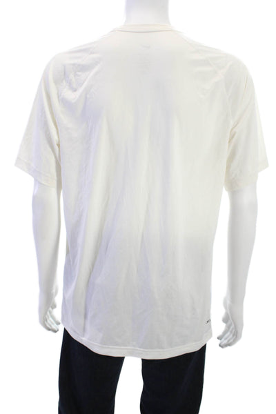 Nike Mens White Short Sleeve Sports T Shirt Crew Neck Polyester Spandex Size M