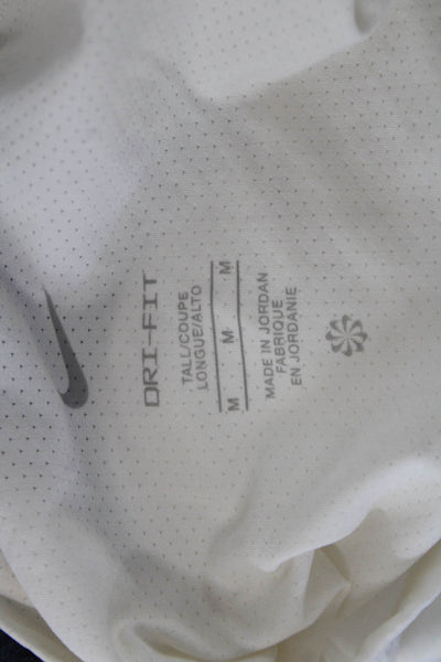 Nike Mens White Short Sleeve Sports T Shirt Crew Neck Polyester Spandex Size M