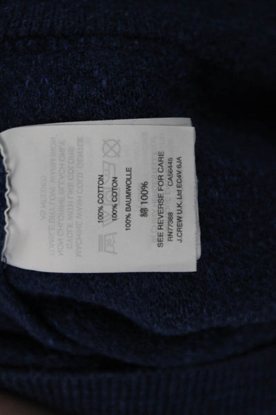 J Crew Mens Dark Blue Cotton Crew Neck Pullover Sweater Long Sleeve Size L