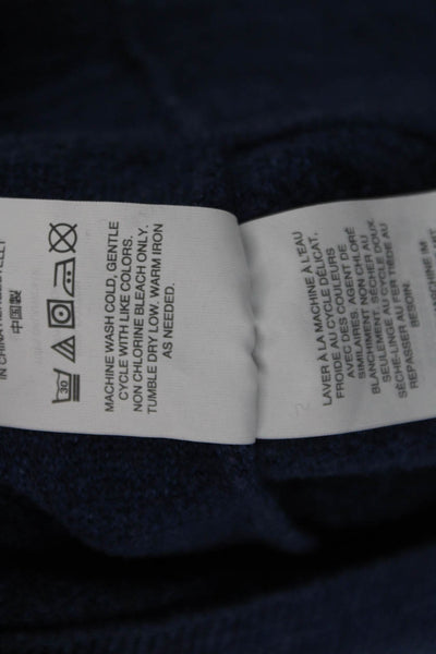 J Crew Mens Dark Blue Cotton Crew Neck Pullover Sweater Long Sleeve Size L