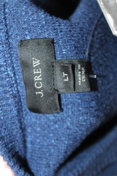 J Crew Mens Dark Blue Cotton Crew Neck Pullover Sweater Long Sleeve Size L