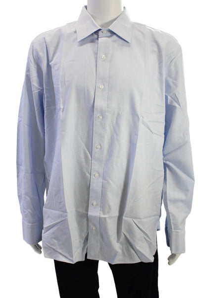 Bonobos Men Point Collar Long Sleeve Cotton Light Blue Dress Shirt Size L