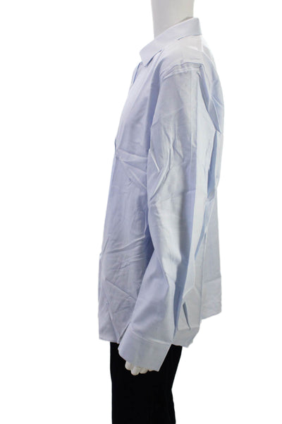 Bonobos Men Point Collar Long Sleeve Cotton Light Blue Dress Shirt Size L