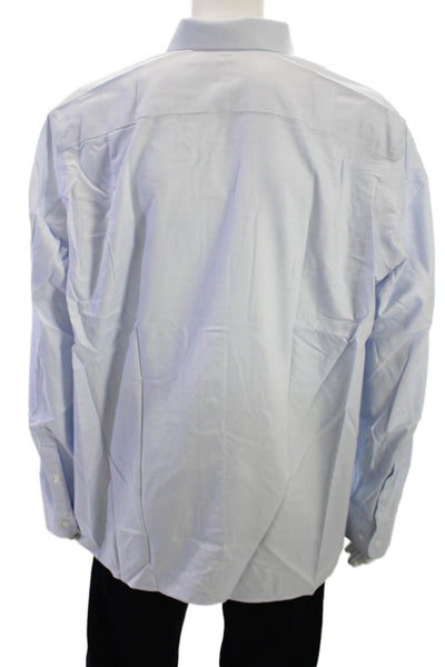 Bonobos Men Point Collar Long Sleeve Cotton Light Blue Dress Shirt Size L