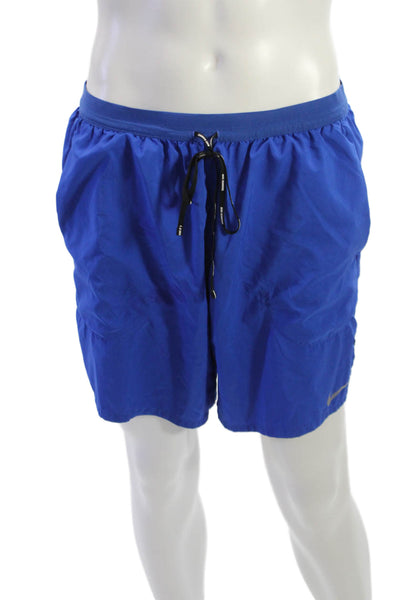 Nike Mens Sweat Shorts Blue Drawstring 100% Polyester Sports Size XL