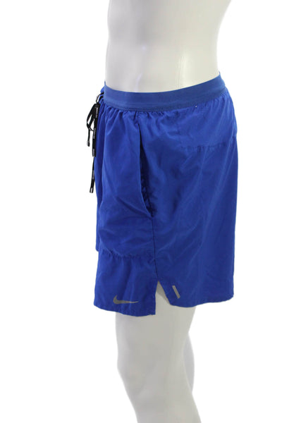 Nike Mens Sweat Shorts Blue Drawstring 100% Polyester Sports Size XL