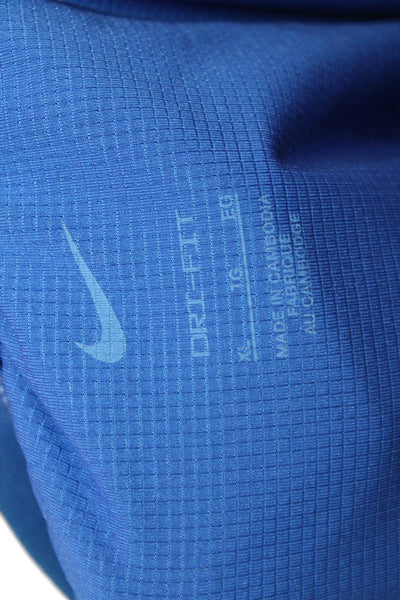 Nike Mens Sweat Shorts Blue Drawstring 100% Polyester Sports Size XL