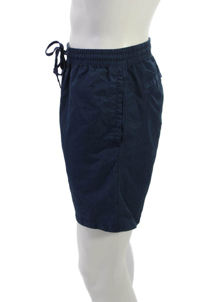 Burnside Mens Dark Blue Polyester Drawstring Beach Solid Shorts Size M