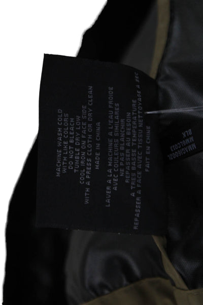 Marc New York Mens Raincoat Windbreaker Black Polyester Snap High Neck Size 3XL