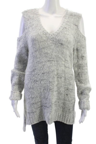 Michael Michael Kors Women Pullover Sweater Gray V-Neck Size L