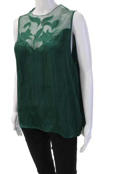 IKKS Womens Sleeveless Floral Round Neck Polyester Blouse Size 42