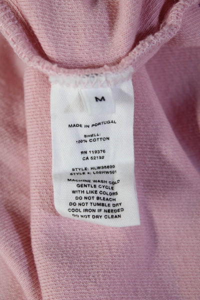 Helmut Lang Womens Pink Cotton Collared Short Sleeve Basic Polo Size M