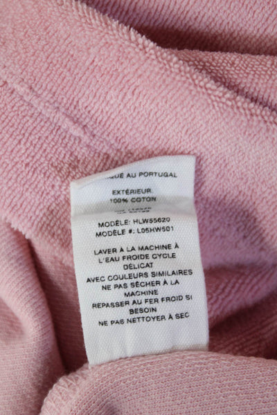 Helmut Lang Womens Pink Cotton Collared Short Sleeve Basic Polo Size M