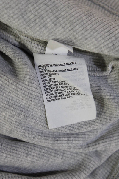 Uniqlo Women Cropped Tank Top Gray Cotton Spandex Round Neck Size S
