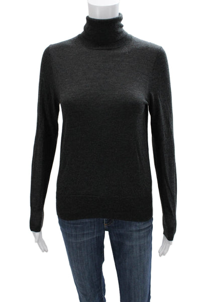 J Crew Unisex Turtleneck Pullover Sweater Dark Gray Merino Blend Size M