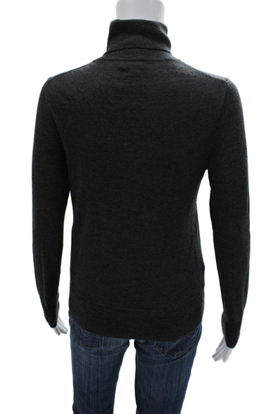 J Crew Unisex Turtleneck Pullover Sweater Dark Gray Merino Blend Size M