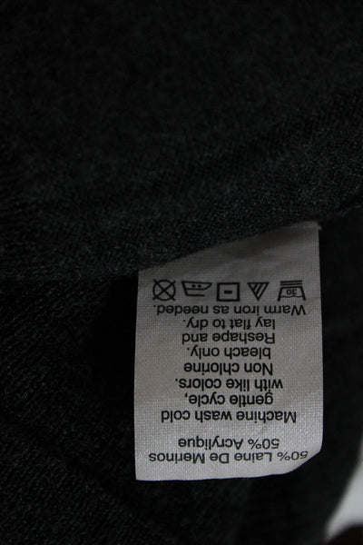 J Crew Unisex Turtleneck Pullover Sweater Dark Gray Merino Blend Size M