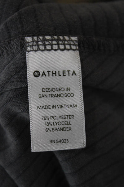 Athleta Womens Open Back Scoop Neck Striped Tank Top Gray Size Medium