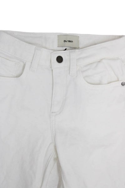 DL1961 Boys Cotton Denim Straight Leg Jeans White Size 7