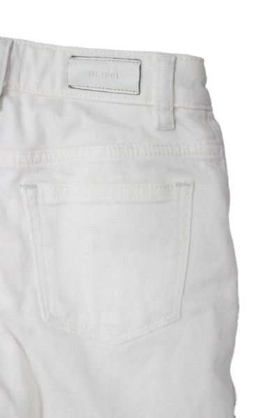 DL1961 Boys Cotton Denim Straight Leg Jeans White Size 7