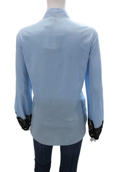 Kobi Women Kimono Blouse Light Blue Long Sleeve Solid Polyester Size L