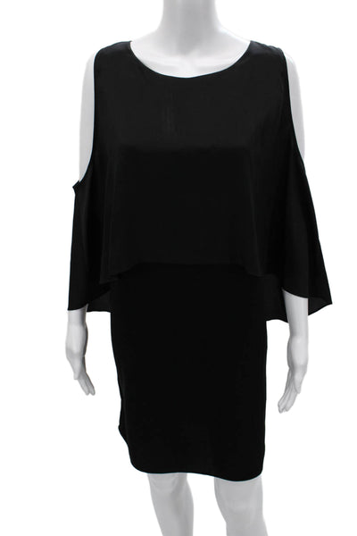 Kobi Halperin Womens Shift Dress Black Zip Polyester Size L