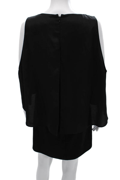 Kobi Halperin Womens Shift Dress Black Zip Polyester Size L