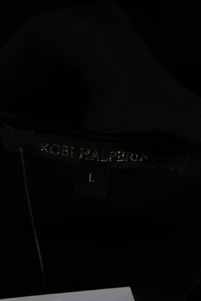 Kobi Halperin Womens Shift Dress Black Zip Polyester Size L