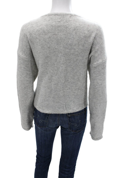 AK Anna Kay Unisex Cardigan Gray V-Neck Button Long Sleeve 100% Viscose Size M