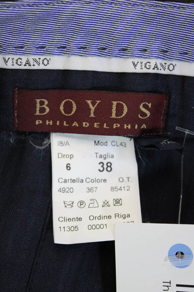 Vigano Mens Cropped Dress Pants Brown 100% Wool Button Size 38
