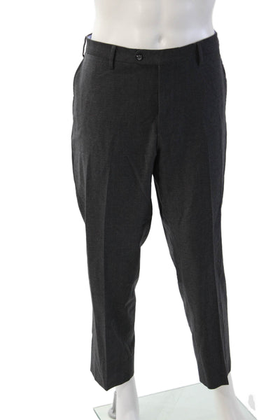 Vigano Mens Dark Gray Cropped Ankle Dress Pants Polyester Spandex Size 38