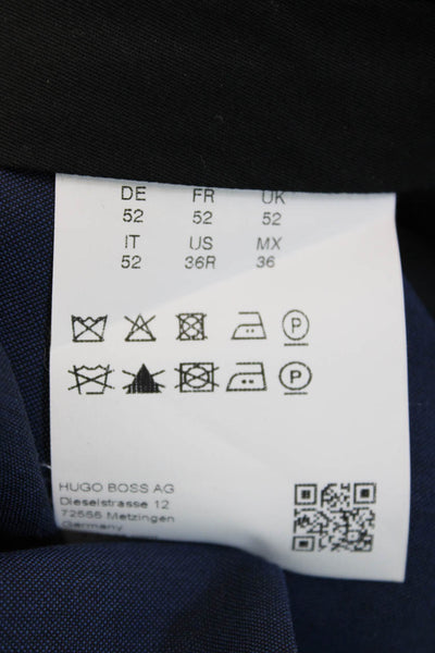 Hugo Hugo Boss Mens Dark Blue Cropped Dress Pants Virgin Wool Size 36