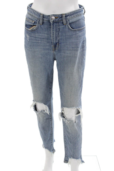 L'Agence Womens Boyfriend Cropped Jeans Light Blue High Rise Size 27