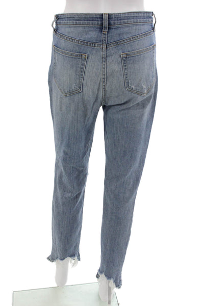L'Agence Womens Boyfriend Cropped Jeans Light Blue High Rise Size 27