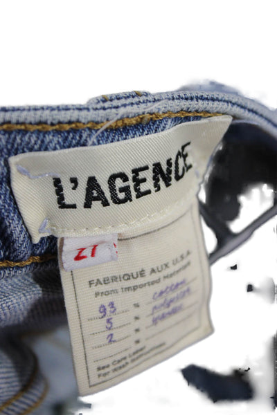 L'Agence Womens Boyfriend Cropped Jeans Light Blue High Rise Size 27