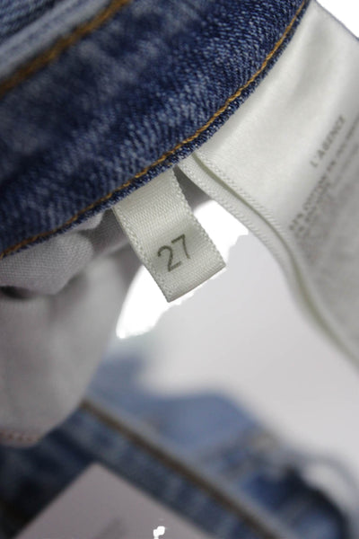 L'Agence Womens Boyfriend Cropped Jeans Light Blue High Rise Size 27