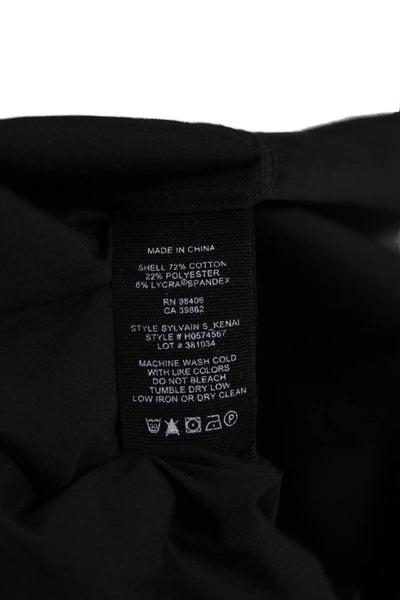 Theory Mens Short Sleeve Point Collar Button Up Black Top Size L
