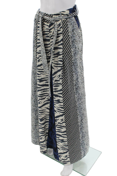 Banana Republic Women Maxi Wrap Pants Black Floral Animal Print Size 6