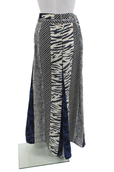 Banana Republic Women Maxi Wrap Pants Black Floral Animal Print Size 6