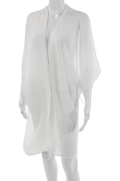 RaMona LaRue Womens White Polyester V Neck Solid Cover Up Size One Size