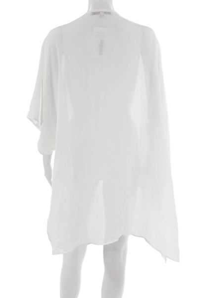 RaMona LaRue Womens White Polyester V Neck Solid Cover Up Size One Size