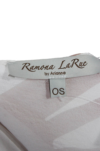 RaMona LaRue Womens White Polyester V Neck Solid Cover Up Size One Size