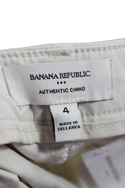 Banana Republic Unisex Cropped Chino Pants Beige 98% Cotton Size 8