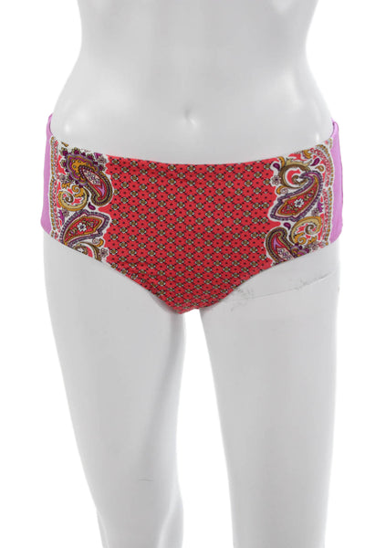 Nanette Lepore Women Swim Bottoms Pink Geometric Nylon Size M