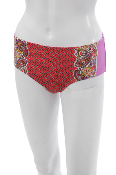 Nanette Lepore Women Swim Bottoms Pink Geometric Nylon Size M