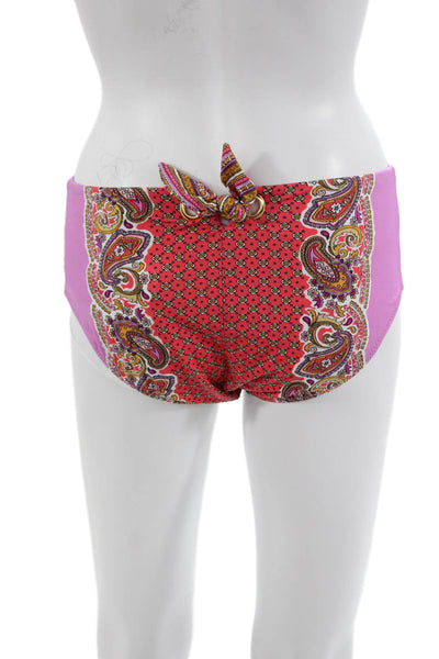 Nanette Lepore Women Swim Bottoms Pink Geometric Nylon Size M