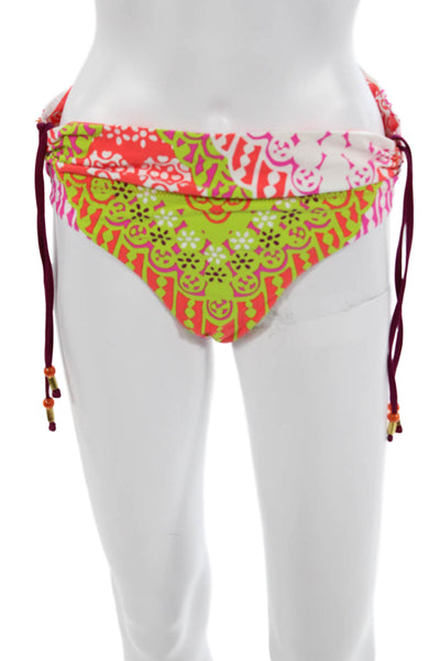 Trina Turk Women Swim Bottoms Green Aztec Geometric Size 6